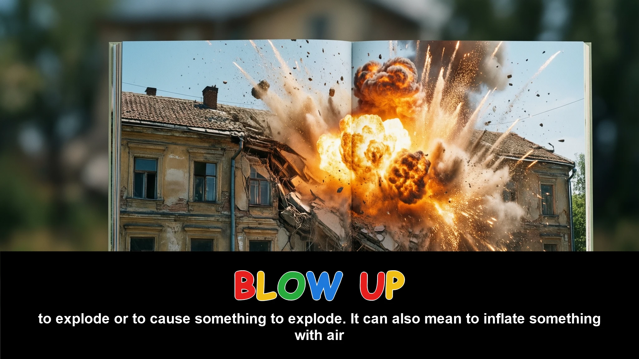 English Illustration for blow up